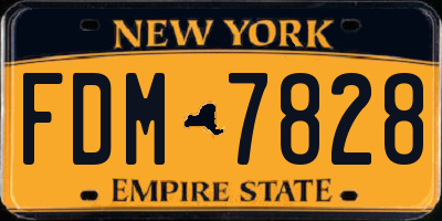 NY license plate FDM7828