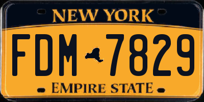 NY license plate FDM7829