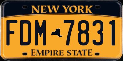 NY license plate FDM7831