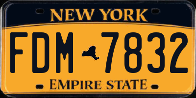 NY license plate FDM7832