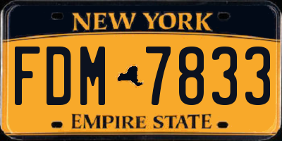 NY license plate FDM7833
