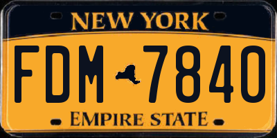 NY license plate FDM7840