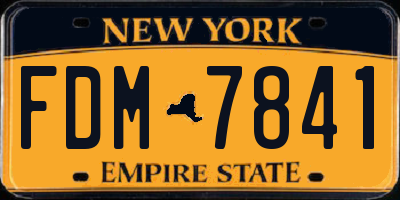 NY license plate FDM7841