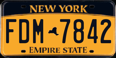 NY license plate FDM7842