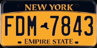NY license plate FDM7843