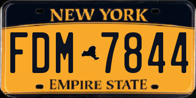 NY license plate FDM7844