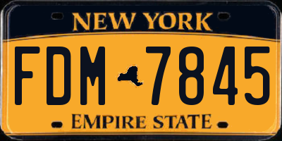 NY license plate FDM7845