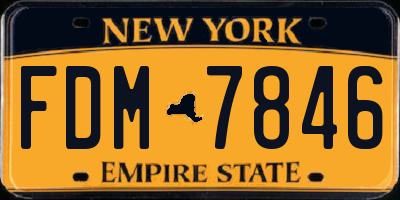 NY license plate FDM7846