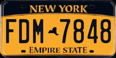 NY license plate FDM7848