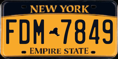 NY license plate FDM7849