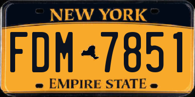NY license plate FDM7851