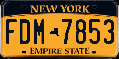 NY license plate FDM7853