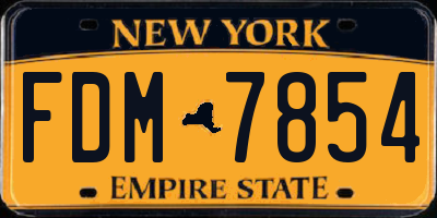 NY license plate FDM7854