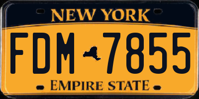 NY license plate FDM7855