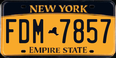 NY license plate FDM7857