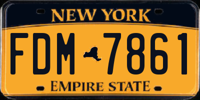 NY license plate FDM7861