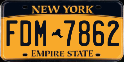NY license plate FDM7862