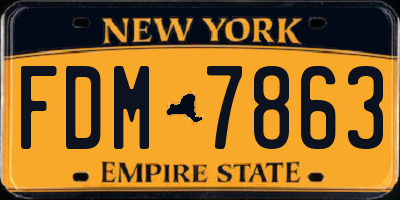 NY license plate FDM7863