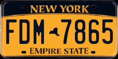 NY license plate FDM7865