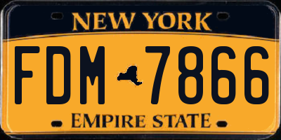 NY license plate FDM7866