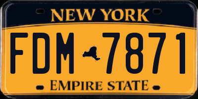 NY license plate FDM7871