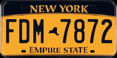 NY license plate FDM7872