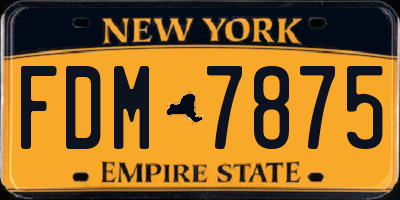 NY license plate FDM7875