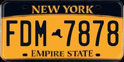 NY license plate FDM7878