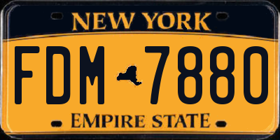 NY license plate FDM7880