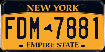 NY license plate FDM7881