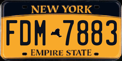 NY license plate FDM7883