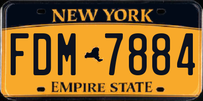 NY license plate FDM7884