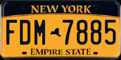 NY license plate FDM7885
