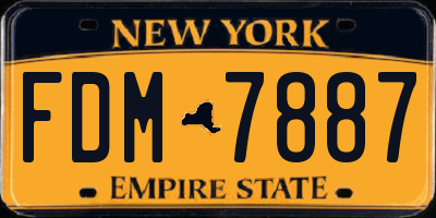 NY license plate FDM7887