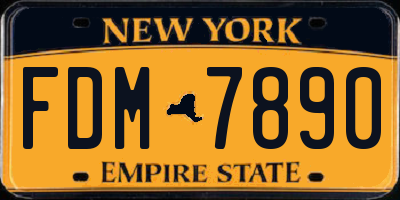 NY license plate FDM7890