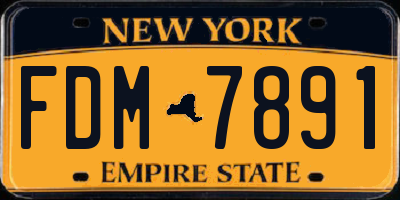NY license plate FDM7891