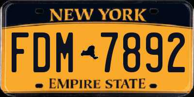 NY license plate FDM7892