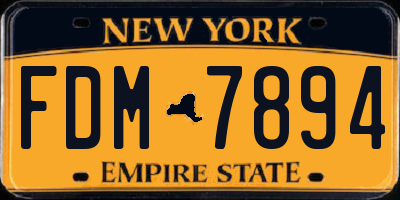 NY license plate FDM7894