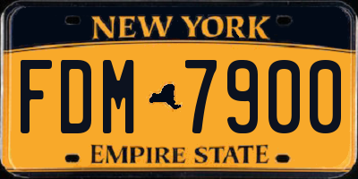 NY license plate FDM7900