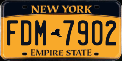 NY license plate FDM7902