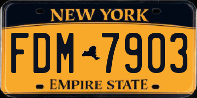 NY license plate FDM7903
