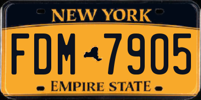 NY license plate FDM7905