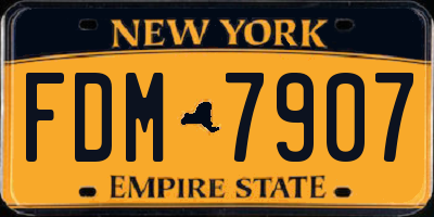 NY license plate FDM7907