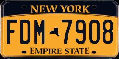 NY license plate FDM7908