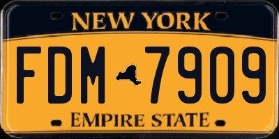 NY license plate FDM7909