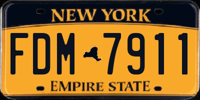 NY license plate FDM7911