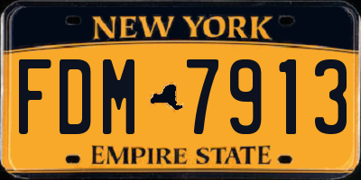 NY license plate FDM7913