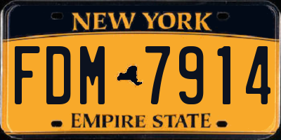 NY license plate FDM7914