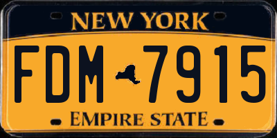 NY license plate FDM7915