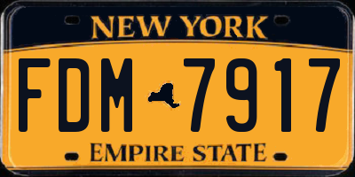 NY license plate FDM7917